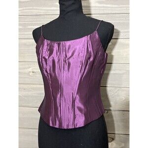 Vintage Michelangelo Purple Corset Top Womens 10 Gothic Victorian Mysterious